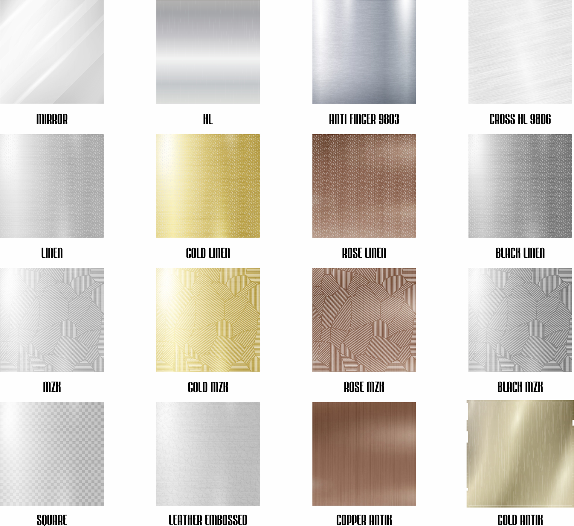 Decorative Stainless Sheet Types